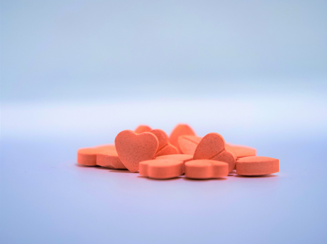 Orange Hjärtan 270mg MDMA Ecstasy tablett